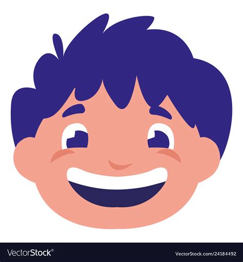 Cute Little Boy Head Character Royalty Free Vector Image