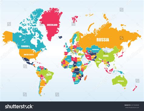 World Map Countries Stock Vector Illustration 231504040