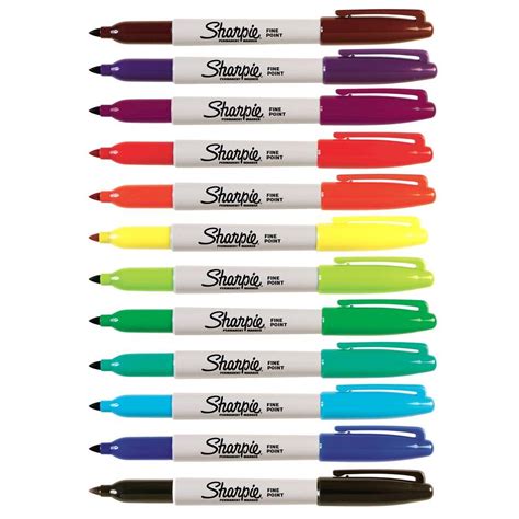 Sharpie silver fine point per. Sharpie Assorted Colors Fine-Point Permanent Markers (12 ...