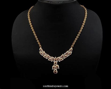 Diamond Necklace Design From Nathella Jewellery Gold Necklace Simple