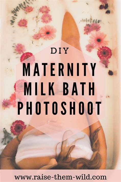 a woman laying down in a bath tub with flowers around her and the words diy maternity milk bath