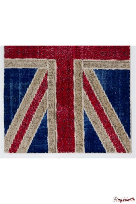 152x245 Cm British Flag Union Jack Design Multicolor Patchwork Rug