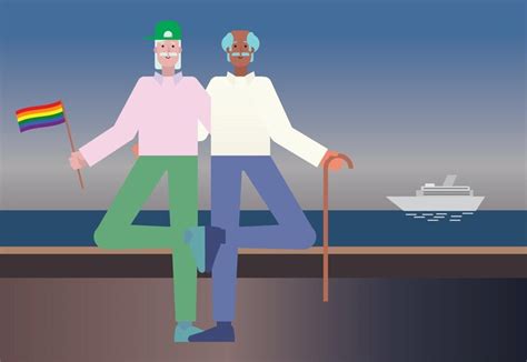 Premium Vector Cartoon Old Mature Couple Dancing On The Sea Embankment