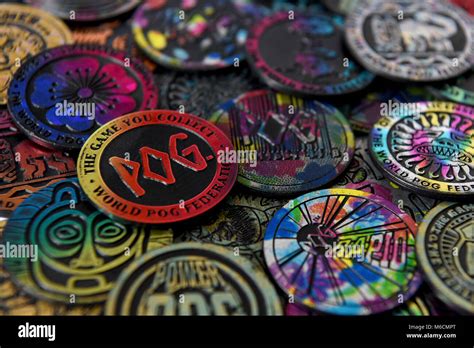 Collection Of The Mid 90s Game Of Pogs Stock Photo Alamy
