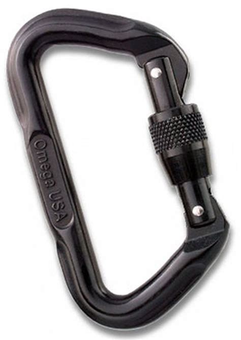 Omega Pacific Standard Locking D Carabiner Black Omegapacific