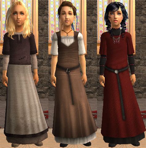 Mod The Sims Layered Medieval Dresses