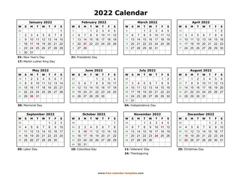 2022 Monthly Printable Calendar Free Printable Calendar Monthly