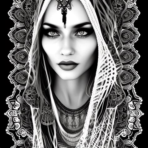 beautiful bohemian gypsy woman graphic · creative fabrica