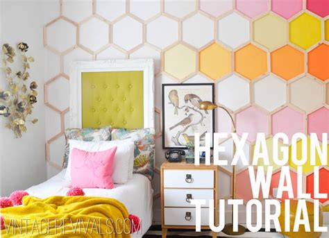 Hexagon Wall Tutorial Diy Project Vintage Revivals The Inspired Room