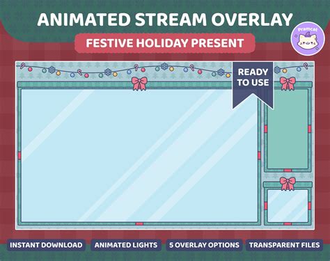Animated Twitch Overlay Festive Holiday Present Stream Design Etsy