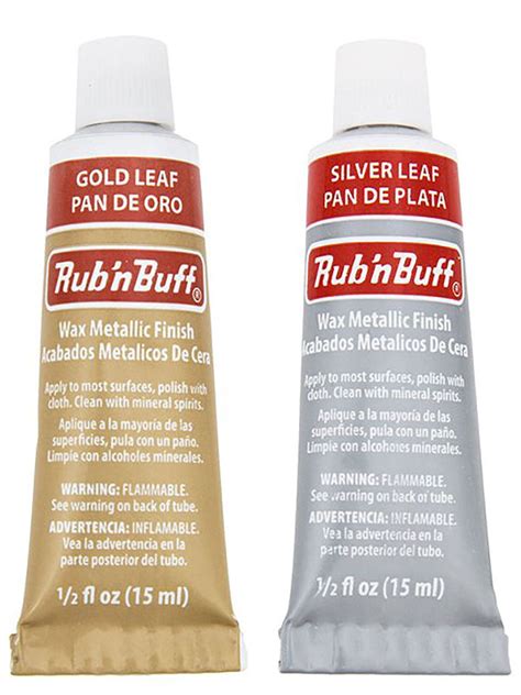 Amaco Rub N Buff Wax Metallic Finish 2 Color Bundle Gold Leaf