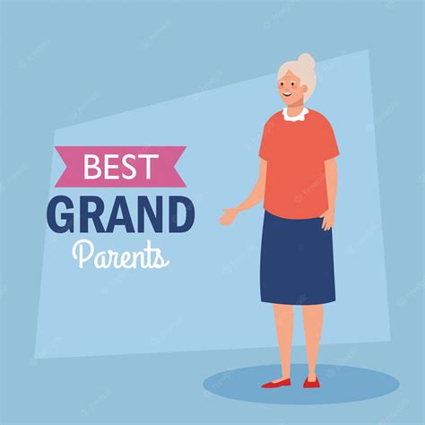 feliz día de los abuelos con linda abuela y decoración de letras del mejor diseño de