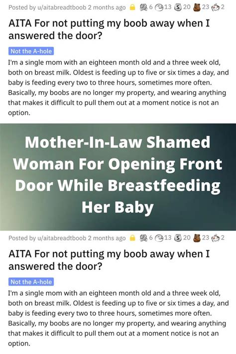 Mother In Law Shamed Woman For Opening Front Door While Breastfeeding
