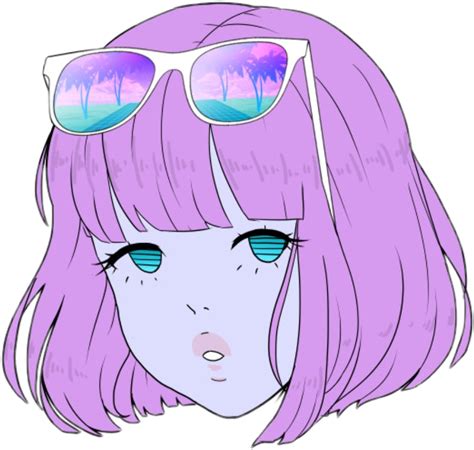 Anime Vaporwave Aesthetic Sticker By Cottoncloudzie369