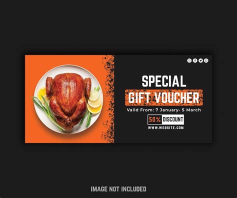 Premium Psd Food Restaurant Gift Voucher Template