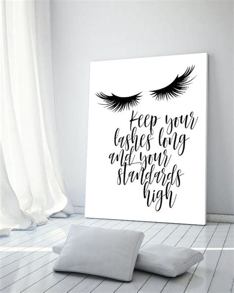 teen girl wall art lashes print inspirational quote