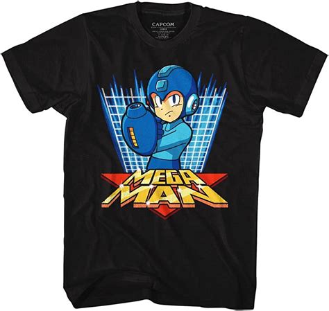 Mega Man Capcom Video Game Megagrid Black Adult T Shirt Tee