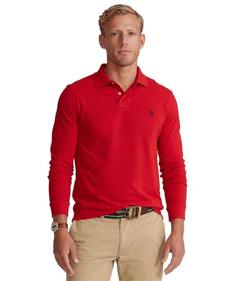 Polo Ralph Lauren Mens Classic Fit Mesh Long Sleeve Polo Shirt