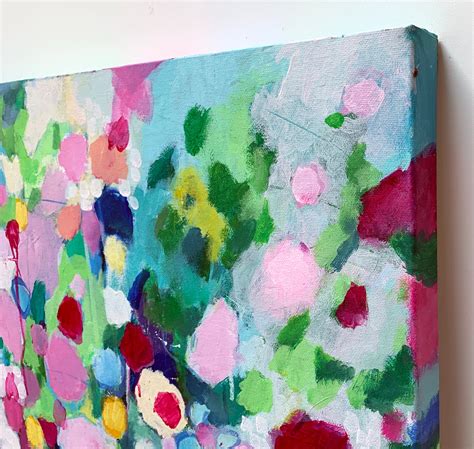 Original Painting Canvas Art Abstract Floral Flowers Large Etsy