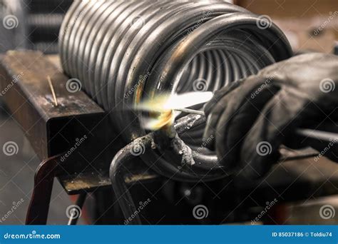 Braze Welding Process Stock Photo Image Of Work Tool 85037186