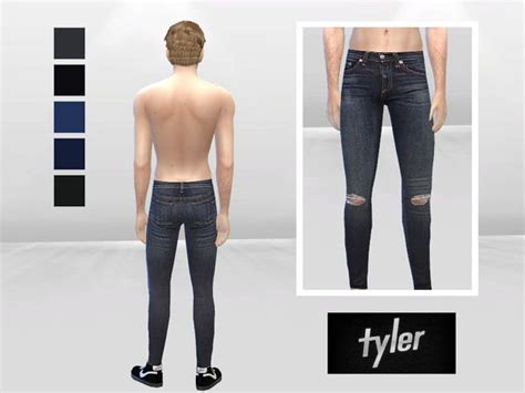 Mclaynesims Little Rocker Distressed Skinny Jeans Sims 4 Male