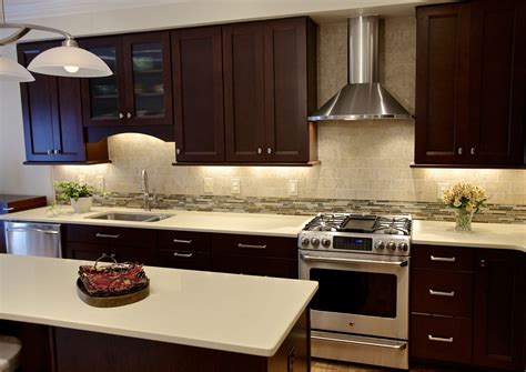 Cherry Cabinets With Quartz Countertops Waypoint Cabinets With A