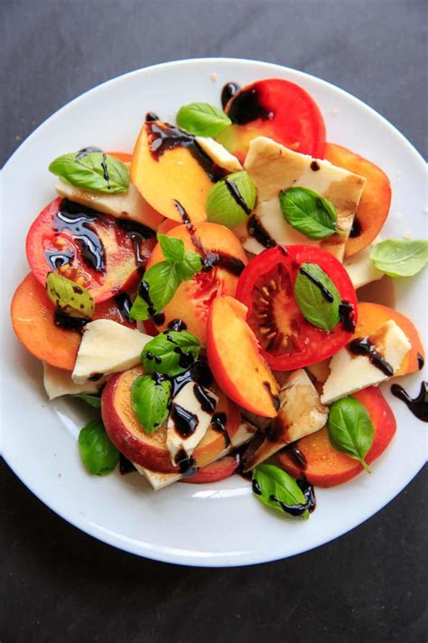 Peach Caprese Salad Quick And Easy Appetizer Or Meal