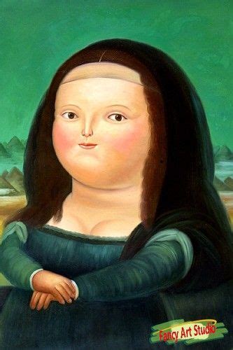 Fernando Botero Repro Mona Lisa Smile Oil Painting2024 Fashion