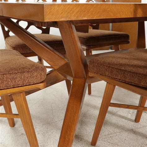 Harold Schwartz For Romweber Mid Century Modern Oak Dining Table And