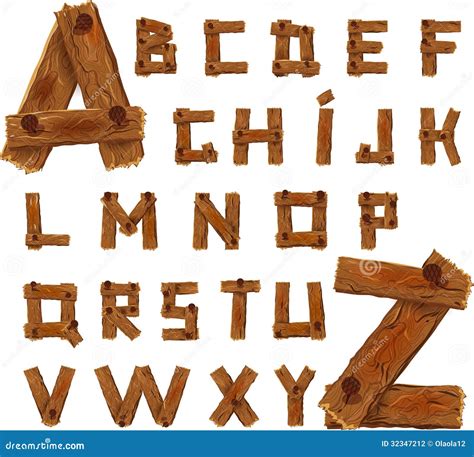 Alfabeto De Madera Ilustración Del Vector Ilustración De Cartas 32347212