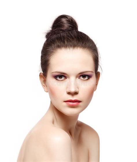 Attractive Young Brunette Stock Photo Image Of Makeup 25141976