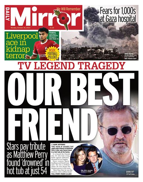 Daily Mirror Front Page Th Of October Tomorrow S Papers Today