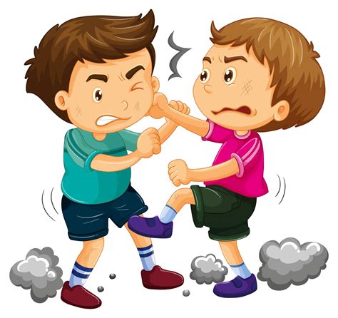 Two Young Boys Fighting 367981 Vector Art At Vecteezy