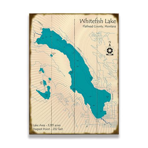 Echo Lake Montana Map Sign Old Wood Signs