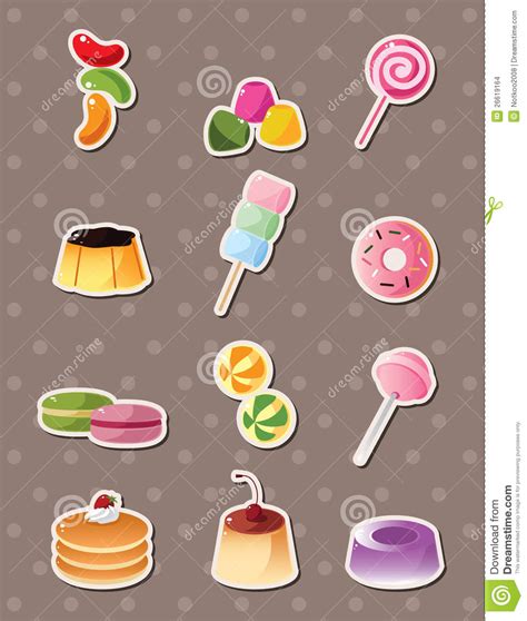 Cartoon Candy Stickers Stock Vector Illustration Of Fruit