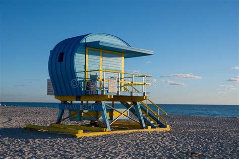 Colorful Lifeguard Station On Miami Beach Florida Editorial Image