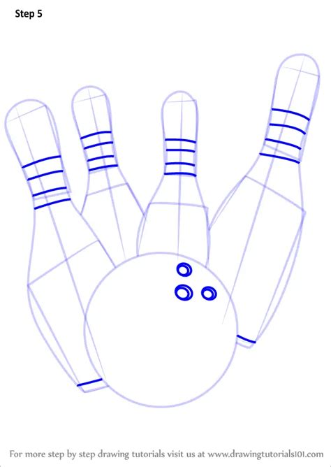 Learn How To Draw Bowling Pins Other Sports Step By Step Drawing
