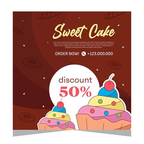 Premium Vector Bakery Instagram Post Template Design