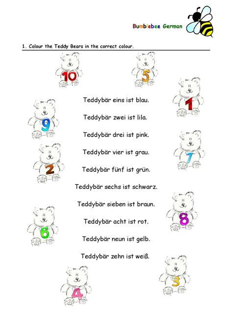 German Vocabulary For Beginners German Worksheets Worksheet Mixed Colours