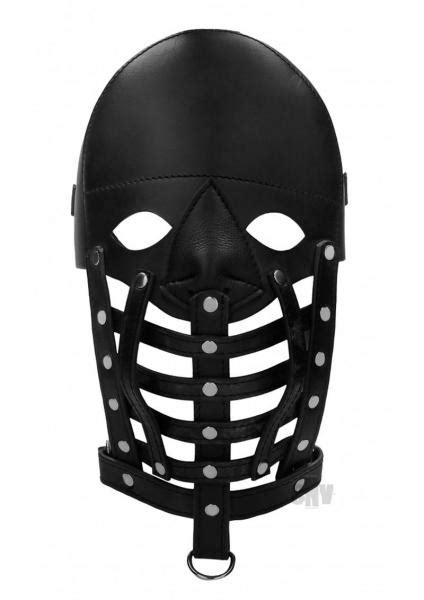 Buy Ouch Pain Leather Male Mask Black Adult Sex Toy