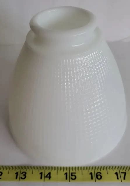 Vintage White Milk Glass Waffle Diffuser Torchiere Light Shade Globe
