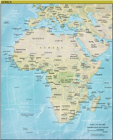 Map Of Africa Relief Map Online Maps And Travel