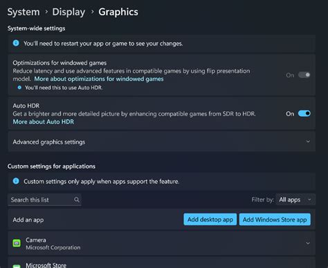 Navigating The Redesigned Graphics Settings Page Directx Developer Blog