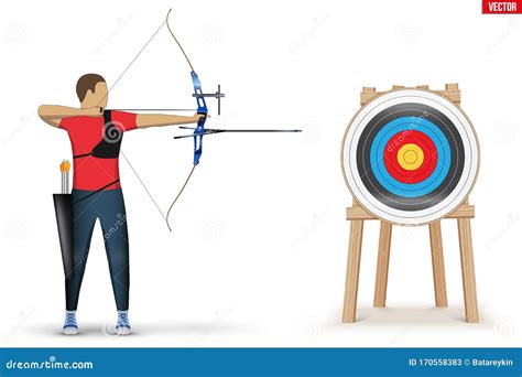 Archer Man With Bow Archery Sport Stock Vector Illustration Of