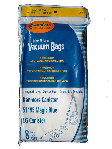 Kenmore Type M 51195 Magic Blue Vacuum Bags 8 Pack Vacuums Unlimited