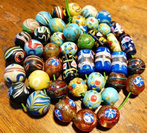 Details About Antique Venetian Beads 48 Very Old Beads Fancy Mixture