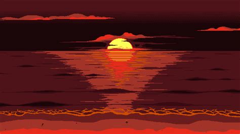 2048x1152 Red Dark Pixel Art Sunset 8k 2048x1152 Resolution Hd 4k
