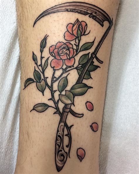 Tattoo Snob On Instagram Scythe And Roses By Noratownsendtattoo Done
