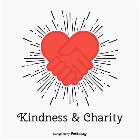 Kindness And Charity Vector Concept With Hand Shake Love Heart Icon