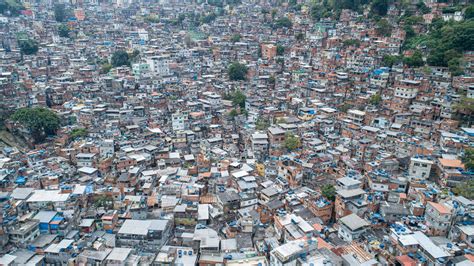 Aerial View Of Favela Da Rocinha Biggest Slum In Brazil On The